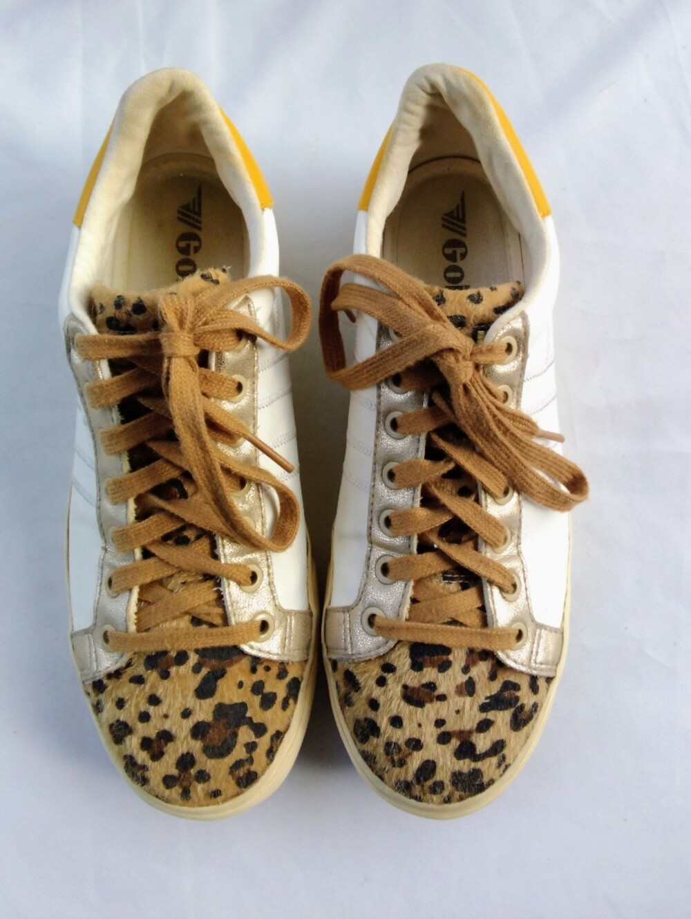 Gola Orchid II Sahara Leopard Print Gold Trainers Womens size 9